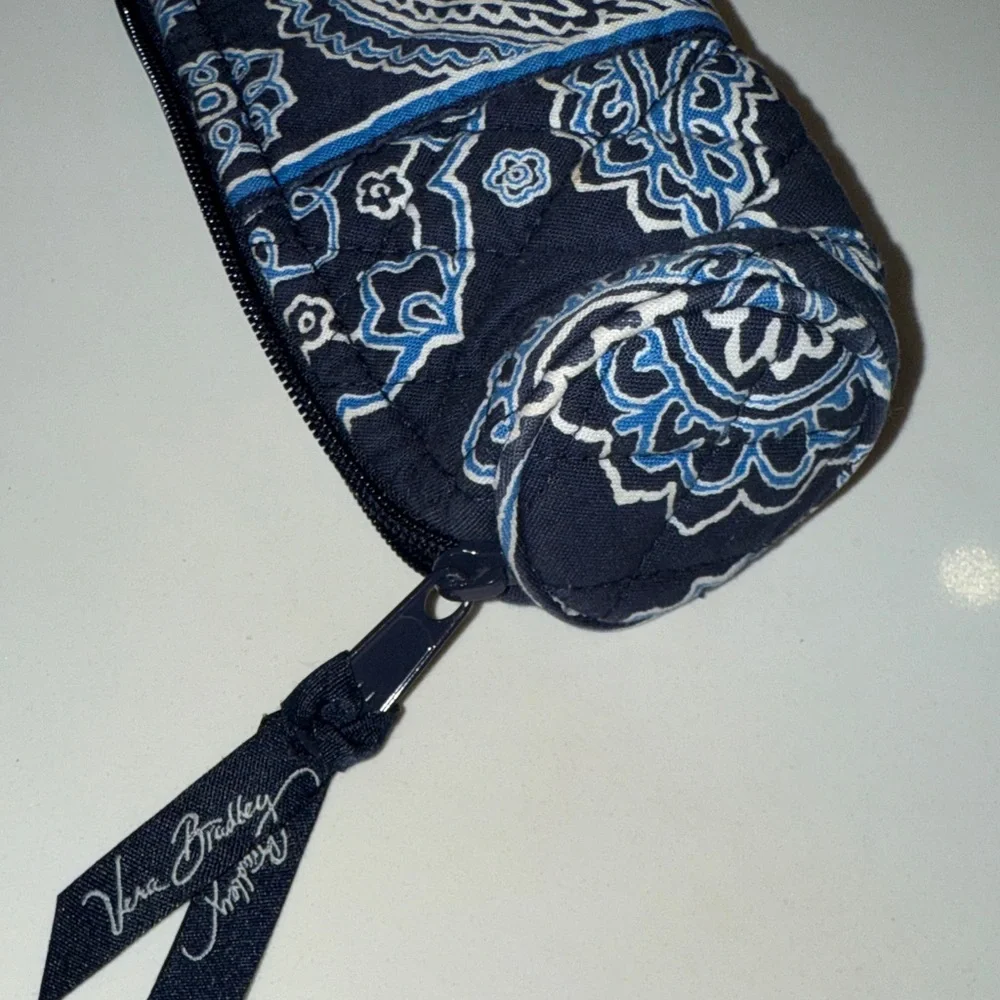 Vera Bradley Navy (2010s) Paisley Quilted Pencil Pouch